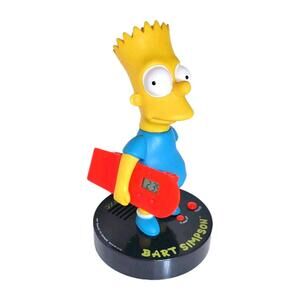 Vintage Bart Simpson Red Skateboard Black Base Alarm Clock 1991 Wesco Works